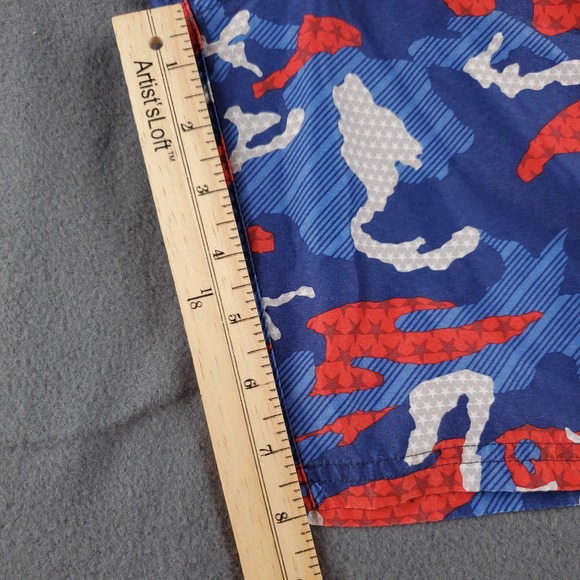 Nike Swim Trunks Camo Drawstring Elastic Waist Patriotic Mens Shorts - Picture 5 of 8